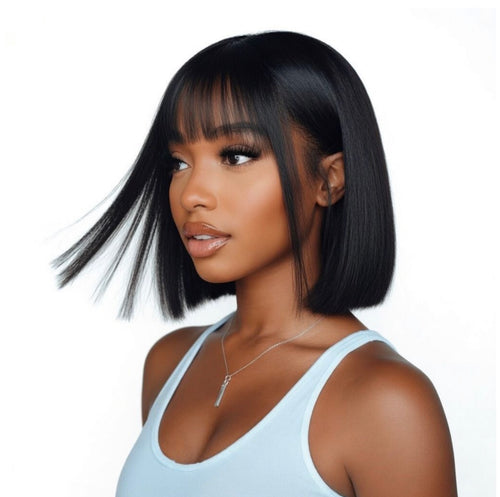 Luxe Sleek Bob Wig with Wispy Bangs