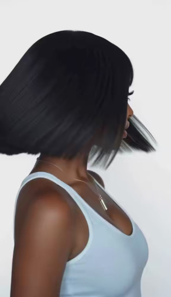 Luxe Sleek Bob Wig with Wispy Bangs